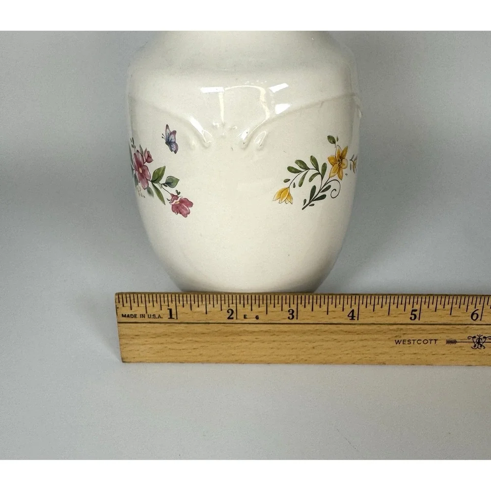 Pfaltzgraff Meadow Lane Floral Vase Vintage 90s Grandmacore Kitschy‎ Stoneware